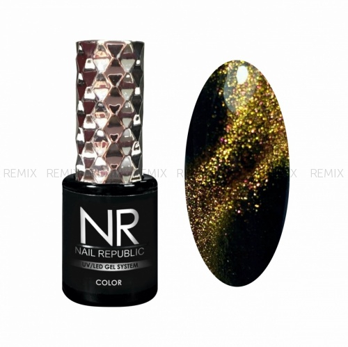 NR Гель-лак CAT-41 5D, Медно-зеленый (10 мл)