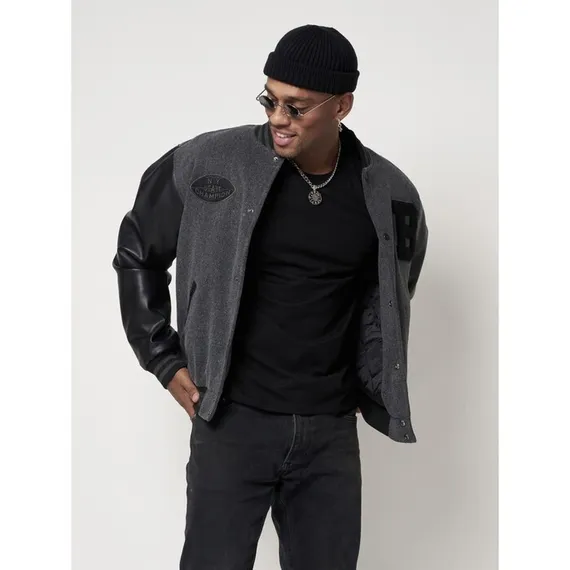 Бомбер мужской, цвет серый, размер 48