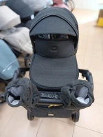 Детская коляска Luxmom F1 2в1 (черный, золотая рама)