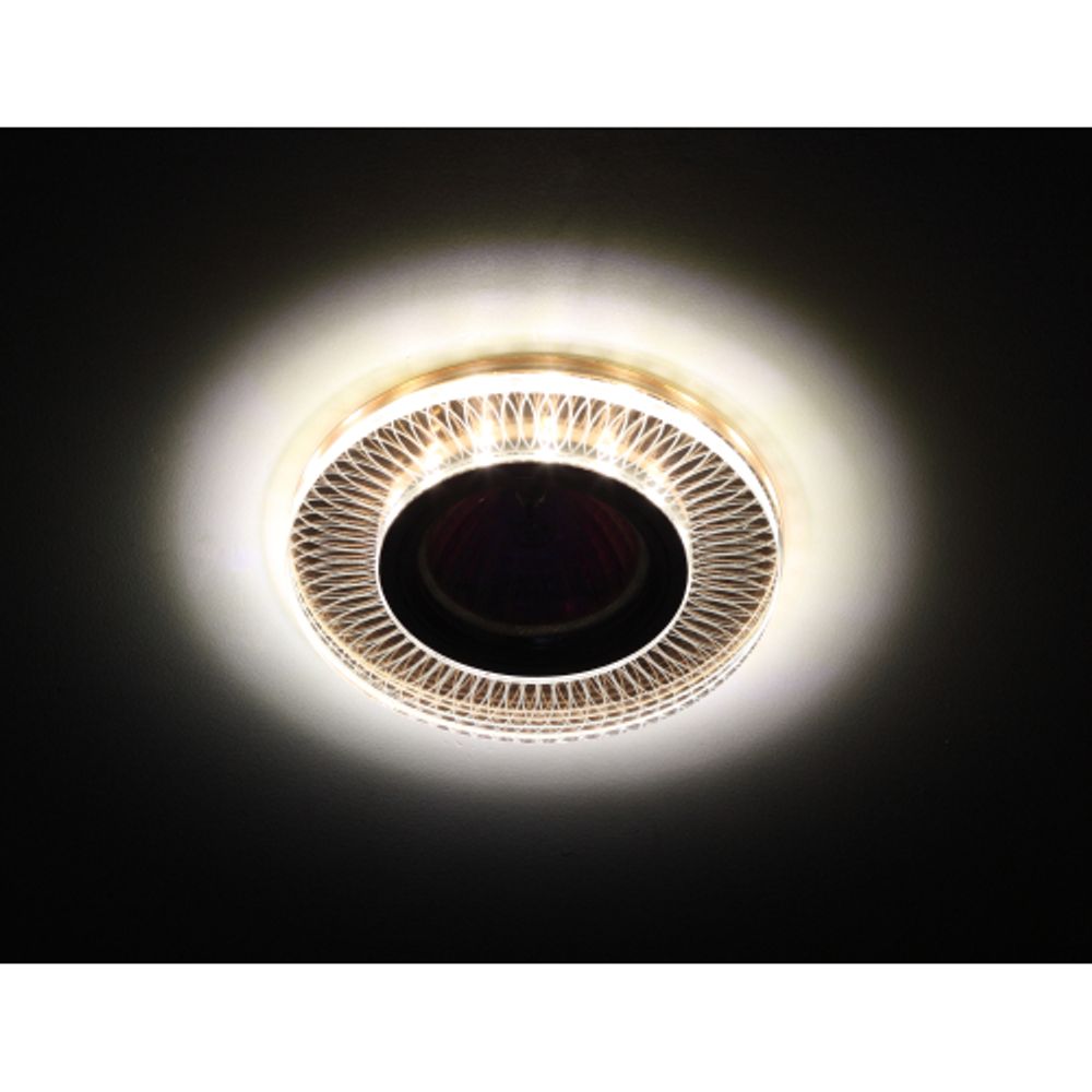 Светильник встраиваемый cо светодиодной подсветкой ЭРА DK LD44 TEA 3D под лампу MR16 GU5.3 оранжевый | Встраиваемые LED светильники