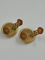 Клипсы с тёмно-синей эмалью и «жемчугом» Burberrys