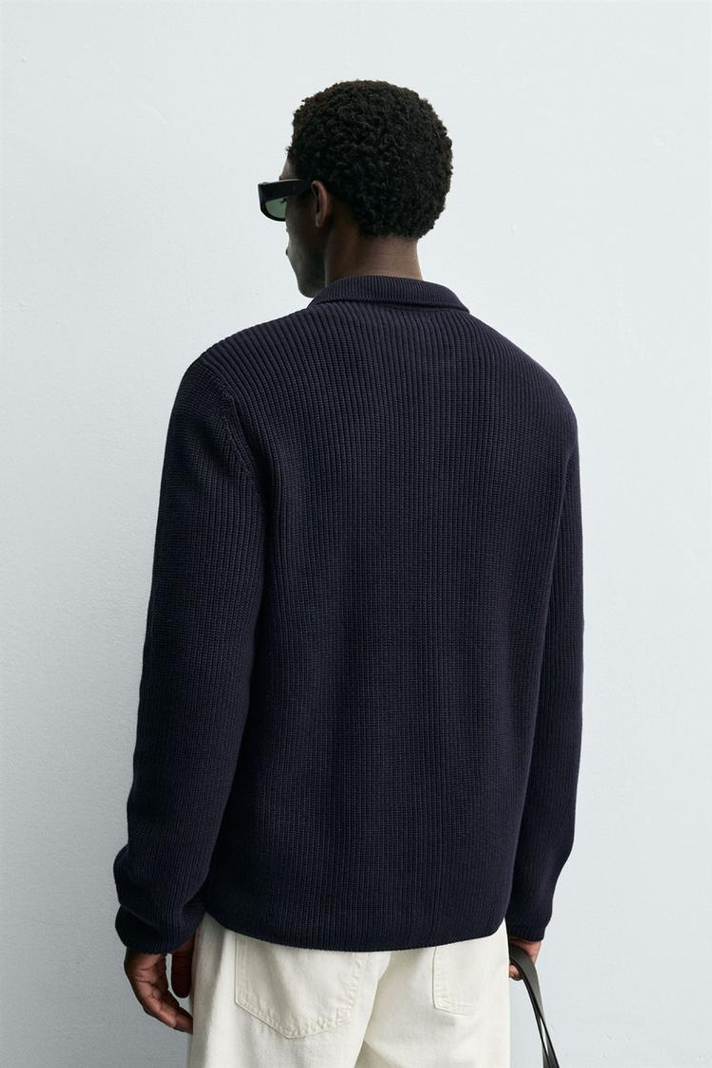 ZARA КАРДИГАН В РУБЧИК, МОРСКОЙ СИНИЙ