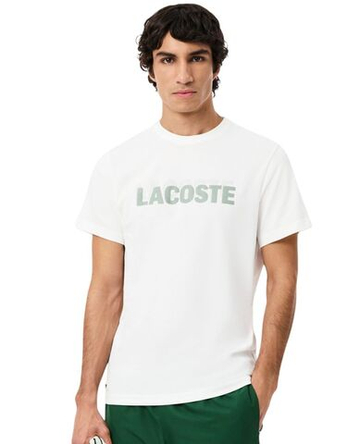 Мужская теннисная футболка Lacoste Ultra Graphic Print Sport - white/green