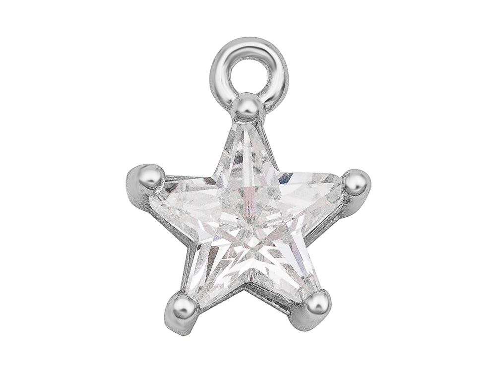 Подвеска Звезда-mini с прозрачным кристаллом, 11мм