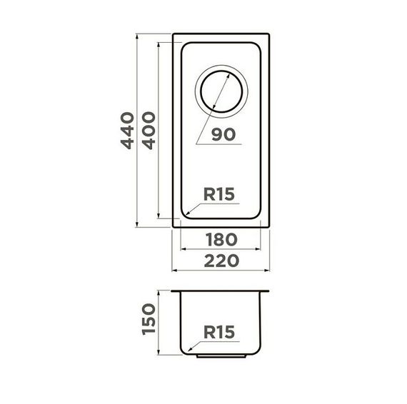 Кухонная мойка OMOIKIRI Tadzava 22-U/I-IN ULTRA 15 нерж.сталь/нержавеющая сталь (арт.4997112)