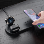 Беспроводное зарядное устройство Deppa 3 в1 (D-24011) для смартфонов с Qi/ Galaxy Watch/ Galaxy Buds 17.5W (черный)
