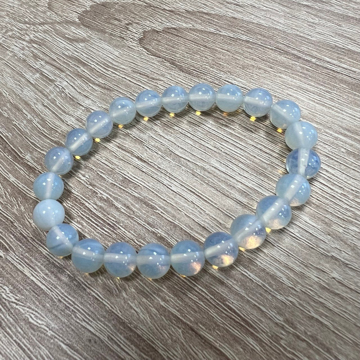 Браслет Лунный камень шар 8 мм