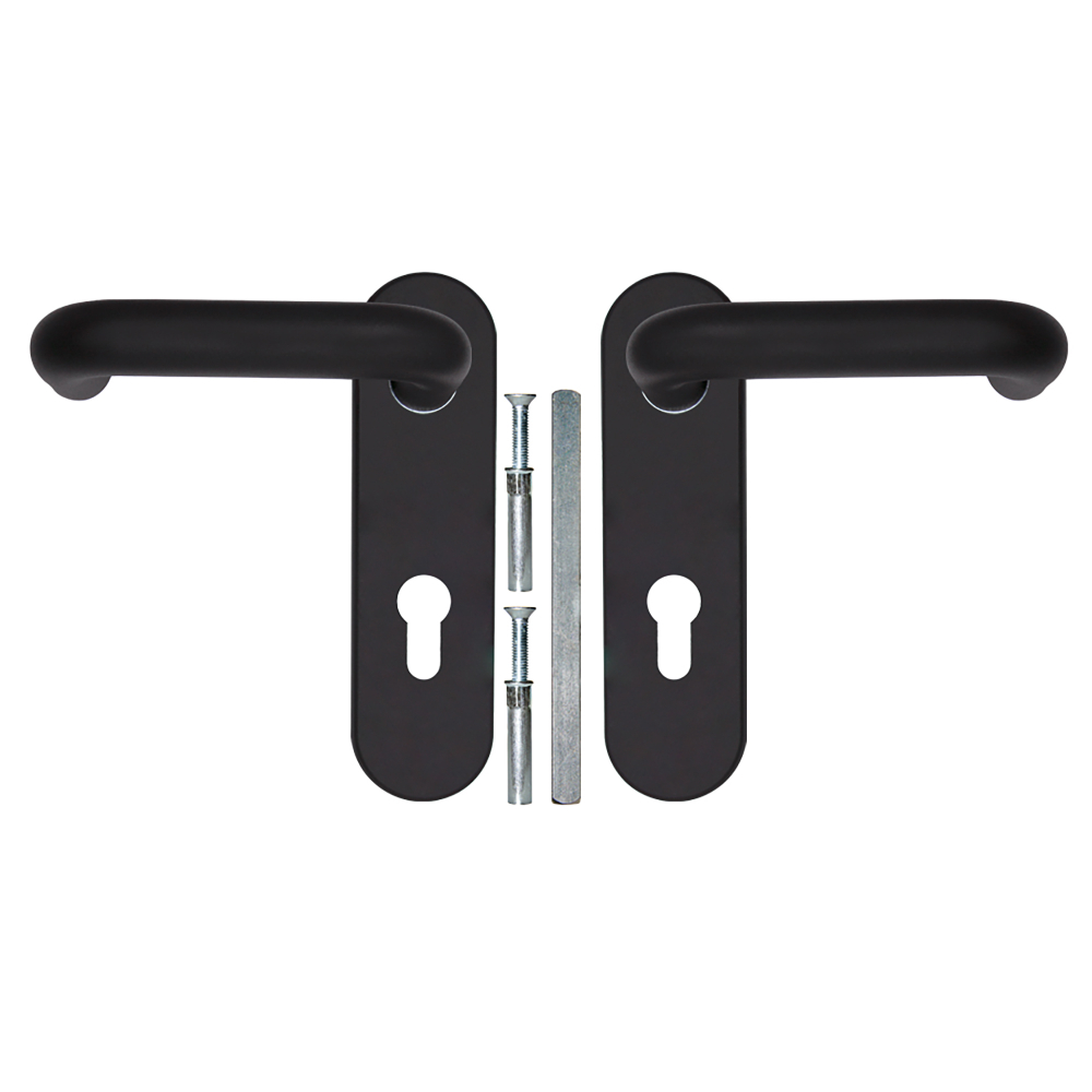 Ручка дверная FP.DH172.0433 NE (DH-0433 NE) (9x130) с пружиной BL-24 черный