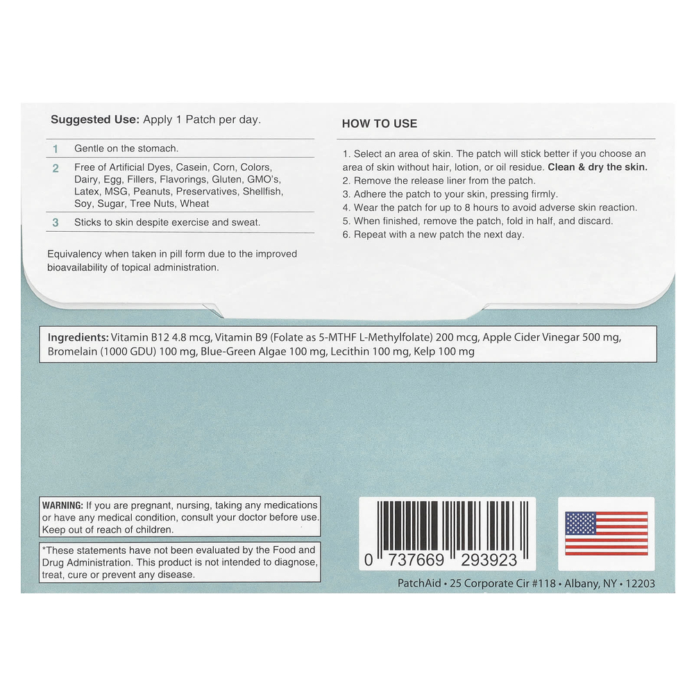 PatchAid, Натуральные патчи для снижения веса, 30 шт.