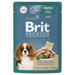 Влажный корм Брит BRIT PREMIUM пауч для взрослых собак мини пород, утка с яблоком в соусе 85г 14уп