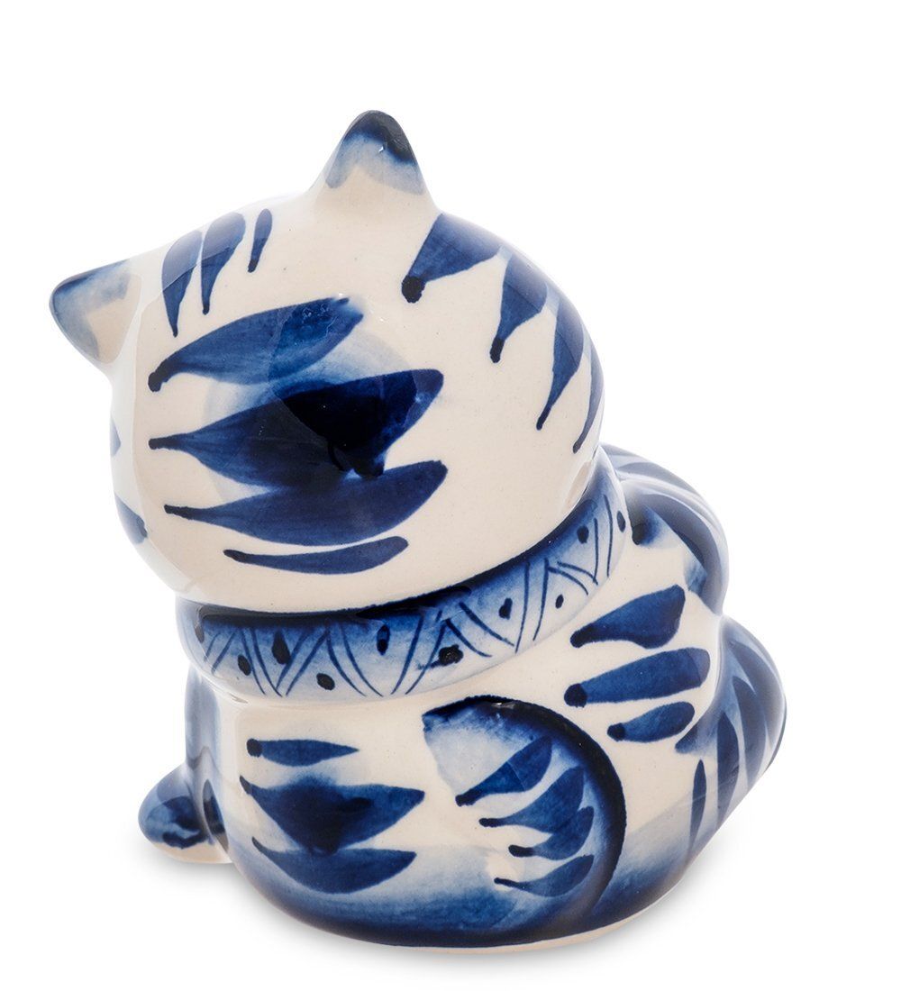 ГЛ- 345 Фигурка «Кот-А кому сейчас легко?» (Гжельский фарфор)