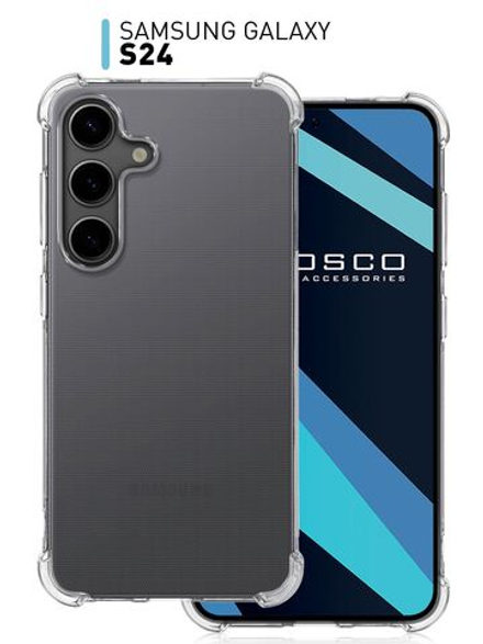 Чехол ROSCO для Samsung Galaxy S24 (арт.SS-S24-HARD-TPU-TRANSPARENT )