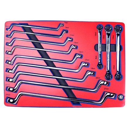 Цена на МАСТАК (5-23112) Набор накидных и разрезных ключей, ложемент, 12 предметов