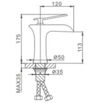 Смеситель для раковины, Frap, корот изл, с картриджем, бел, F1052-52