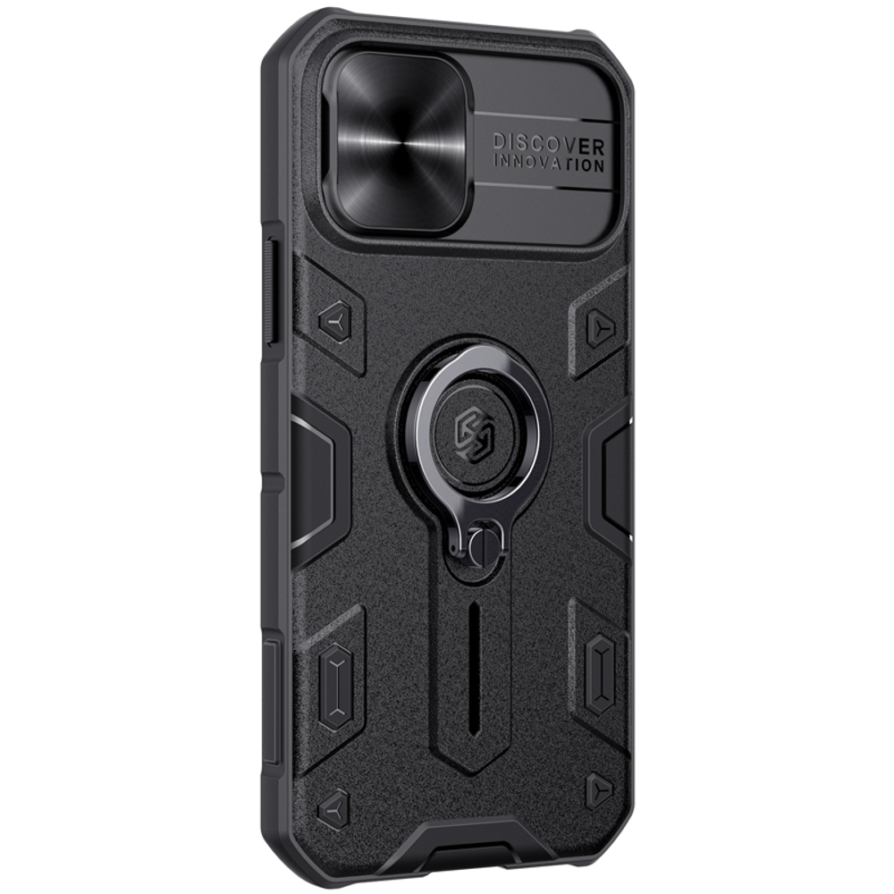 Чехол для iPhone 12 и 12 Pro от Nillkin серии CamShield Armor Case с кольцом и защитной шторкой для задней камеры