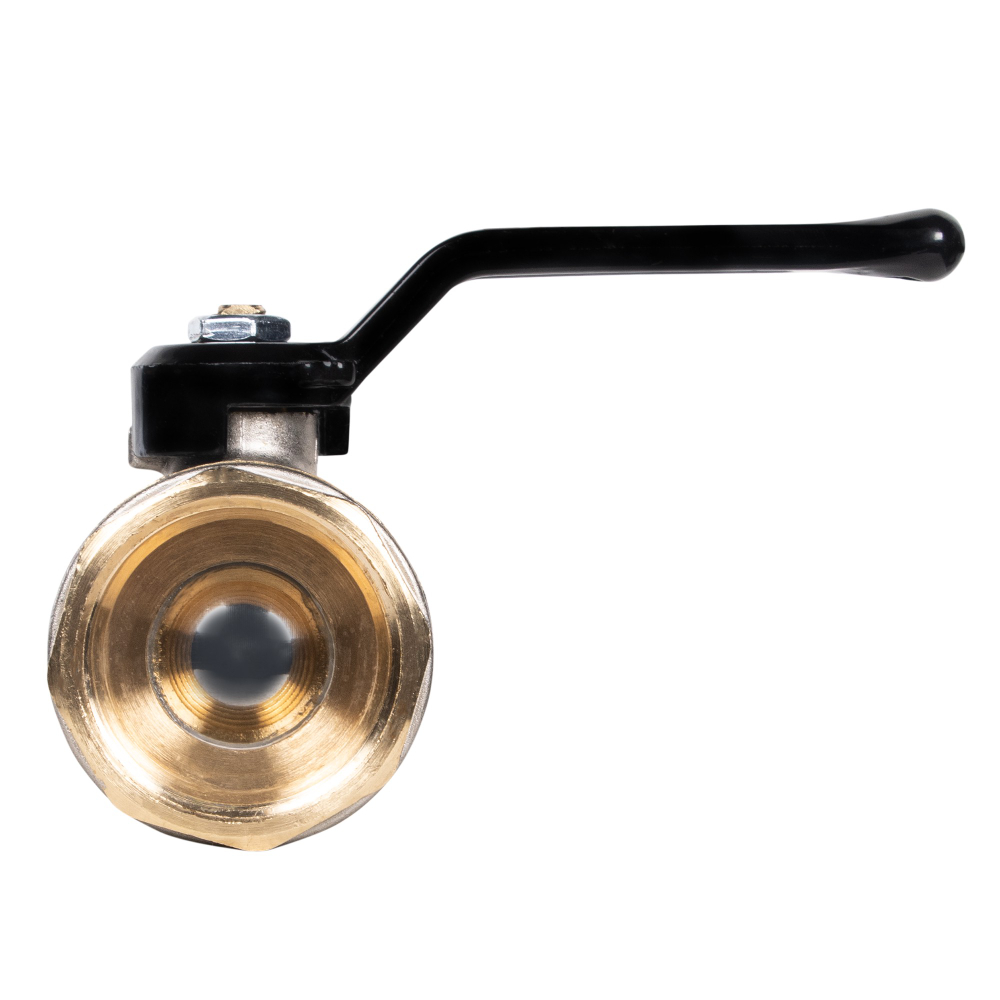 Кран шаровой латунный LD Pride 47.32.В-В.Р Ду32 Ру25 вн-вн (рычаг с бир.)