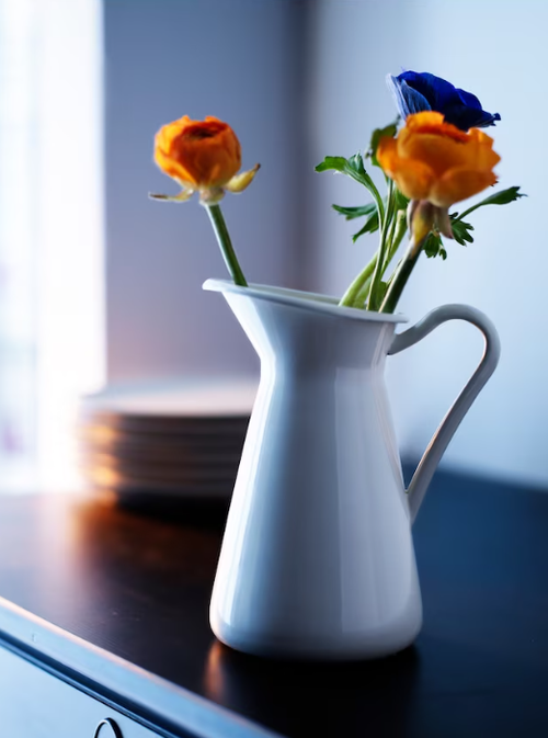 СОККЕРЭРТ SOCKERART Кувшин 22 см, белый, эмалированная сталь