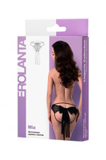 Эротические трусики из стрейч-сетки с бантом черные (54-56)