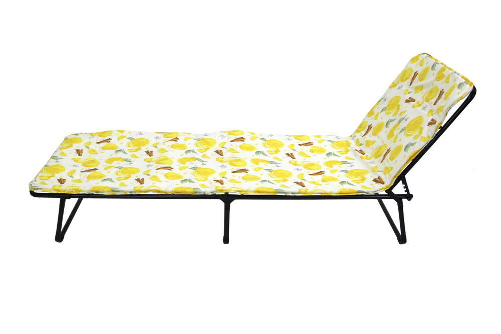 Кровать раскладная Стефания п/мягкая лист 10мм (цвет ткани разноцветный рис.лимоны (4 шт. в уп.)