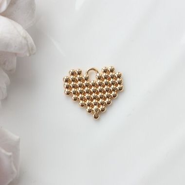 Подвеска с Сердце, 18*20 мм, позолота, П921