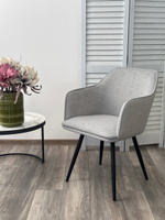 Стул М-City DISAUR Форт (Fort) поворотный на поворотный на 360 градусов, 10 Серый, букле, Черный каркас