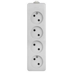 Колодка ЭРА K-4 4 розетки без зазeмления белая