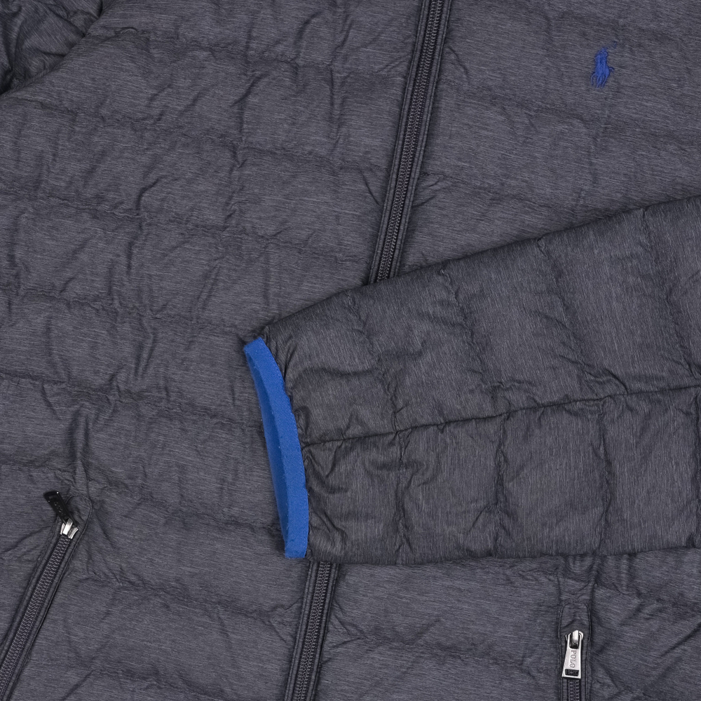 Легкий пуховик Polo Ralph Lauren темно-серого цвета, S