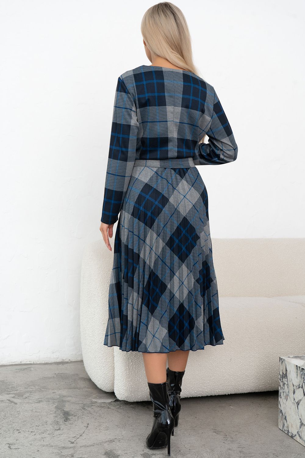 Платье Сильвия (серый/голубой)-50р-р Р11-1086/14 Nikol