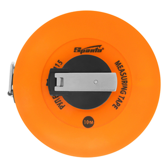 Рулетка геодезическая, 10 м х 12,5 мм, лента ПВХ, закрытый круглый корпус Sparta
