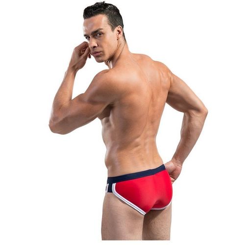 Мужские плавки красные с темно-синей окантовкой DESMIIT Swim Trunks