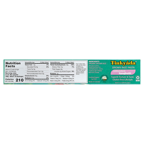 Tinkyada, паста из органического коричневого риса, спагетти, 340 г (12 унций)