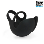 Черная вибронасадка на пенис и мошонку Sex Expert