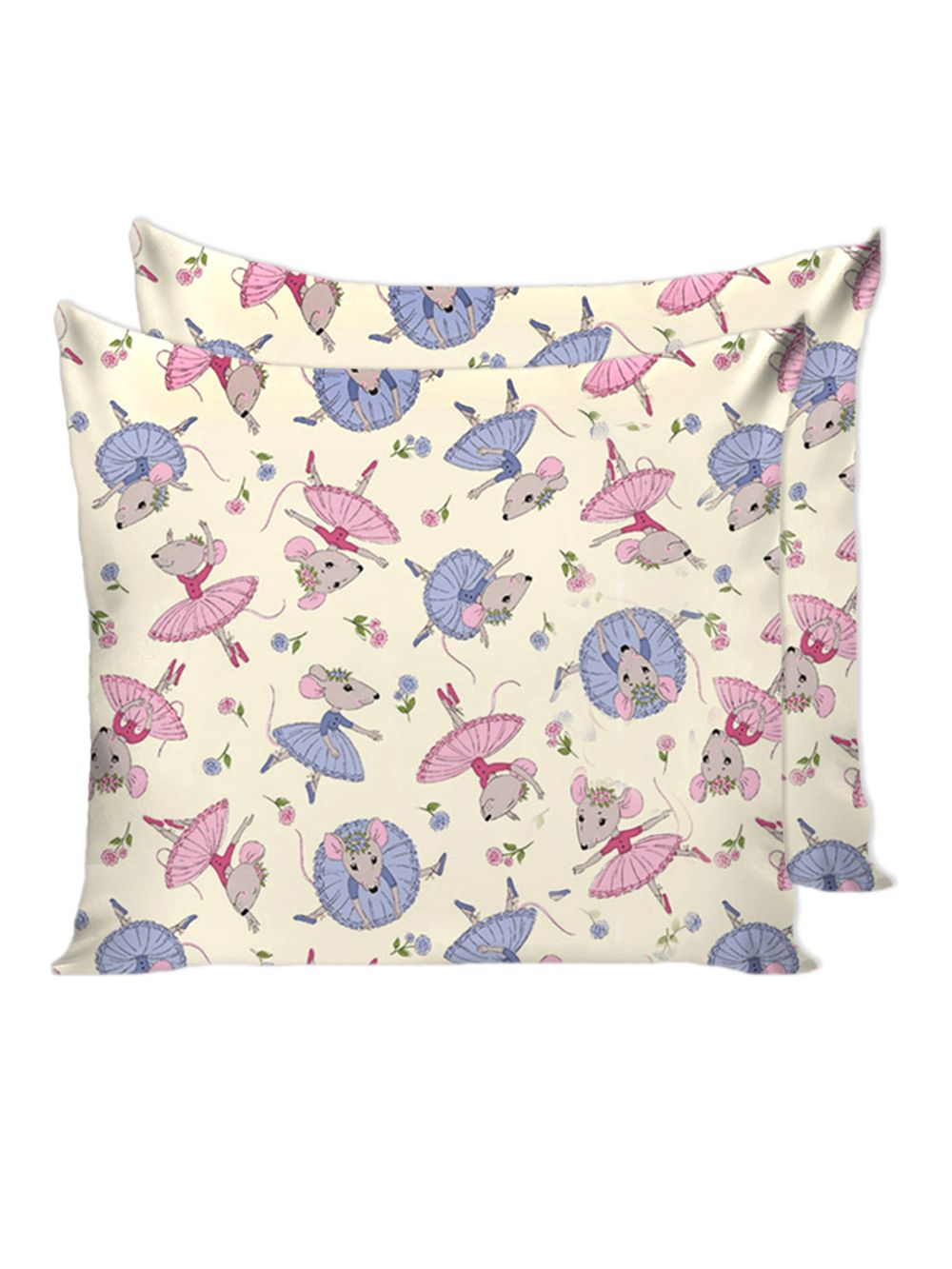Наволочка комплект 2шт Сказка "Мышки-балеринки" 70х70 см, перкаль