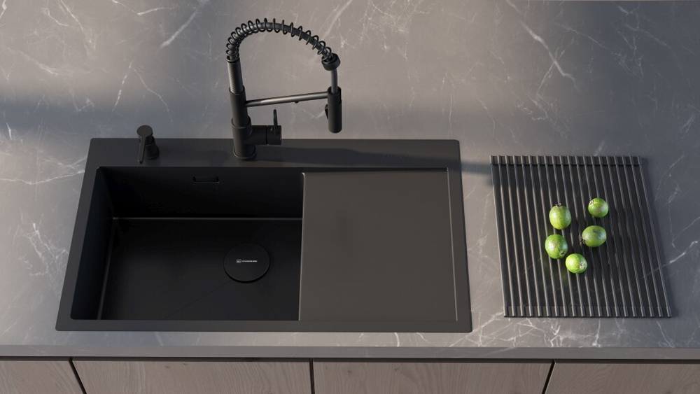 Мойка Omoikiri Aksiame 86-L Side-GB нерж. сталь | Графит