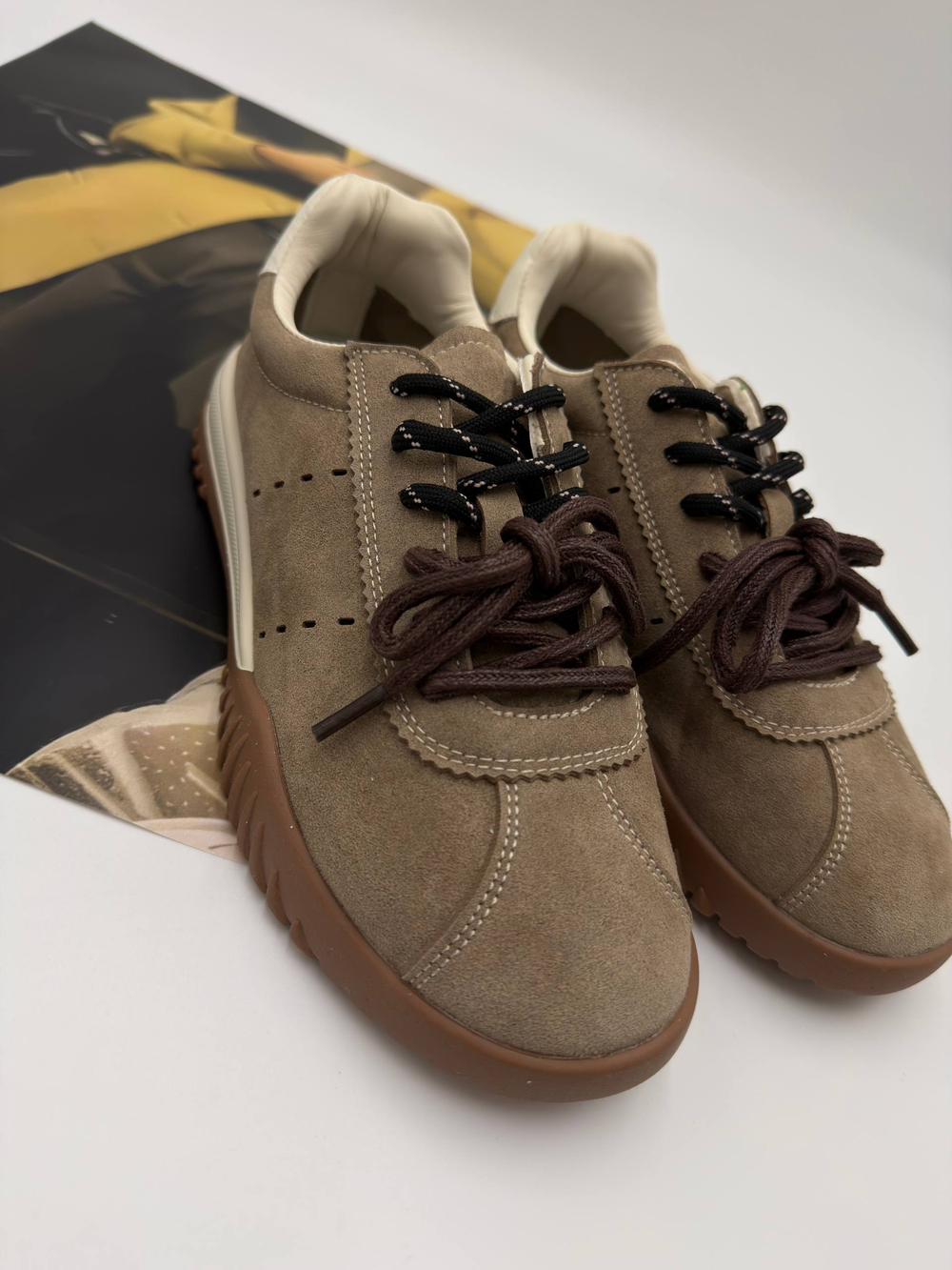 Кроссовки женские натуральная кожа арт. 9004-1 цвет "песочный"