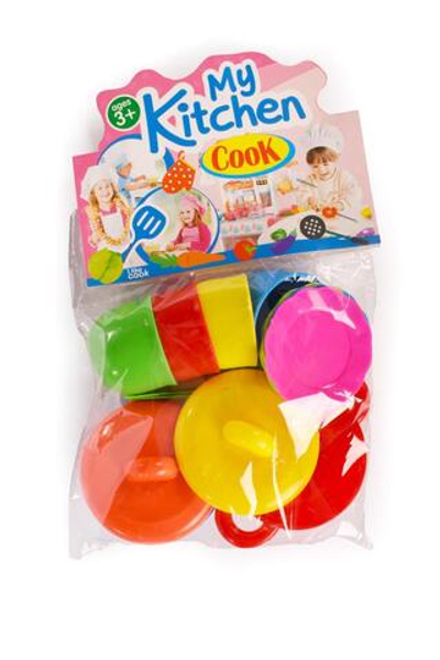 Пластмассовый игрушечный набор "Посуда" (17*17*6 см), пакет