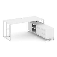 Rift Direct Стол руководителя на опорной тумбой RF.SRT-25 (R) Белый Бриллиант/Металл Белый/Белый Руч