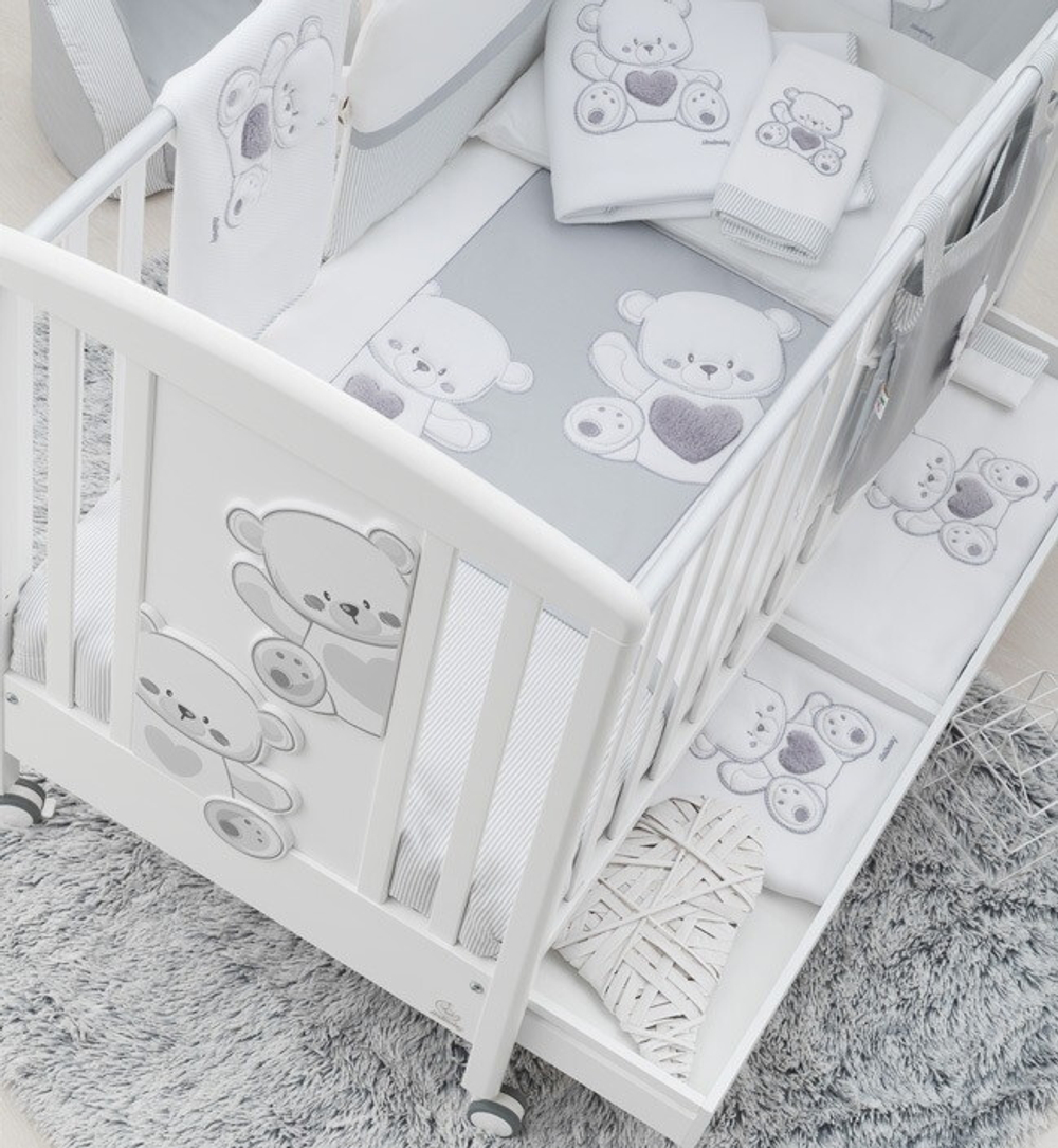 Детская кроватка Italbaby Baby Jolie белый/серый