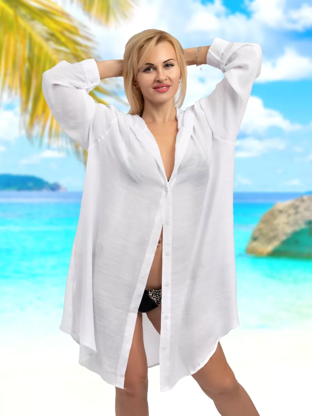 туника с капюшоном пляжная рубашка удлиненная
