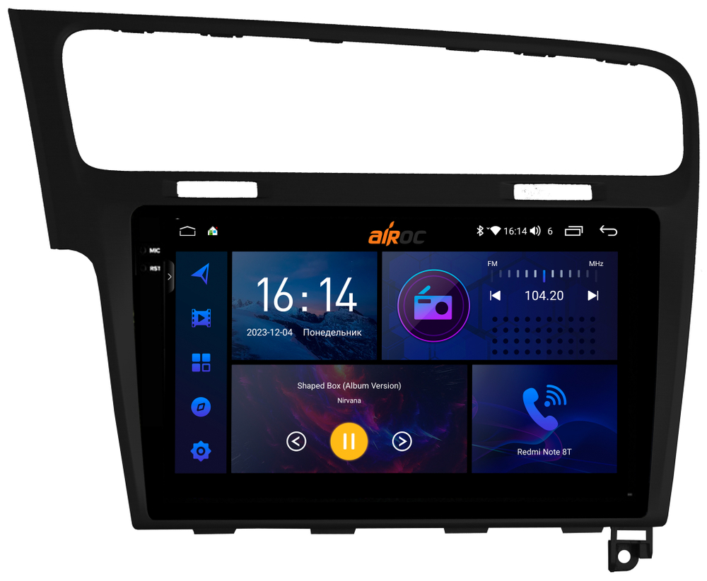 Магнитола для Volkswagen Golf 7 2012-2020 - AIROC 2K RI-3715 Android 12, QLed+2K, ТОП процессор, 8/128Гб, CarPlay, SIM-слот
