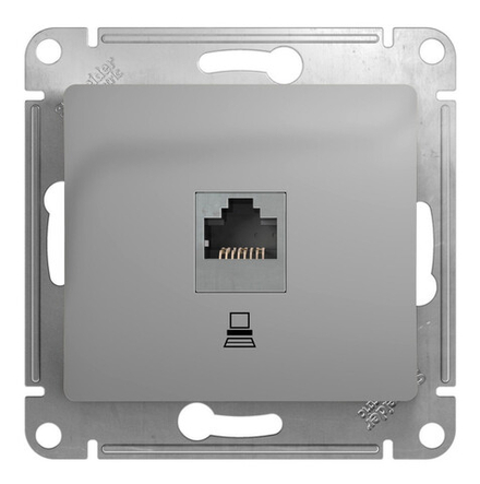 GSL000381K Розетка 1гн комп RJ45 с/у алюминий механизм кат.5е Glossa Systeme Electric