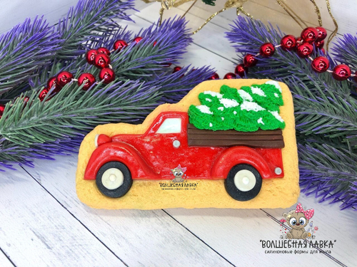 Силиконовая форма Машина с ёлкой