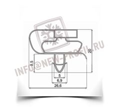 Уплотнитель для холодильника  Electrolux ERD22098W х.к. 970*465 мм по пазу (021/010 АНАЛОГ)
