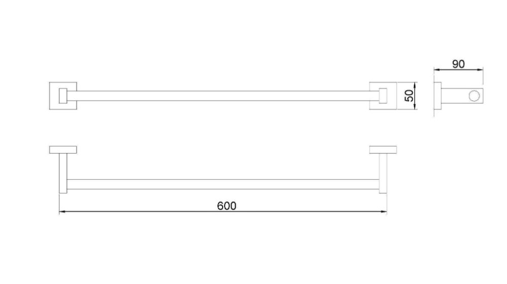 Полотенцедержатель 600 мм нерж. сталь CLASSIC 09028.S матовый