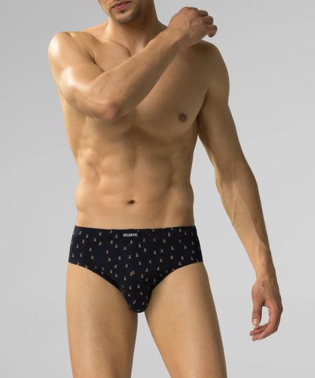 Мужские трусы (3шт) слипы классика Atlantic 3MP-183, темно-синий + винный + темно-синий