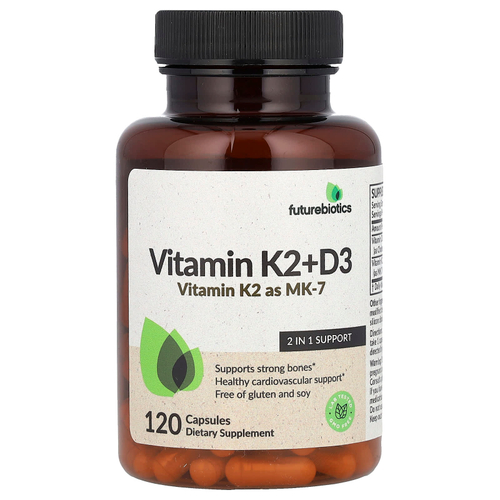Futurebiotics, витамины K2 и D3, 120 капсул