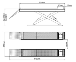 X550A Ножничный подъемник под сход развал, 5.5 т.