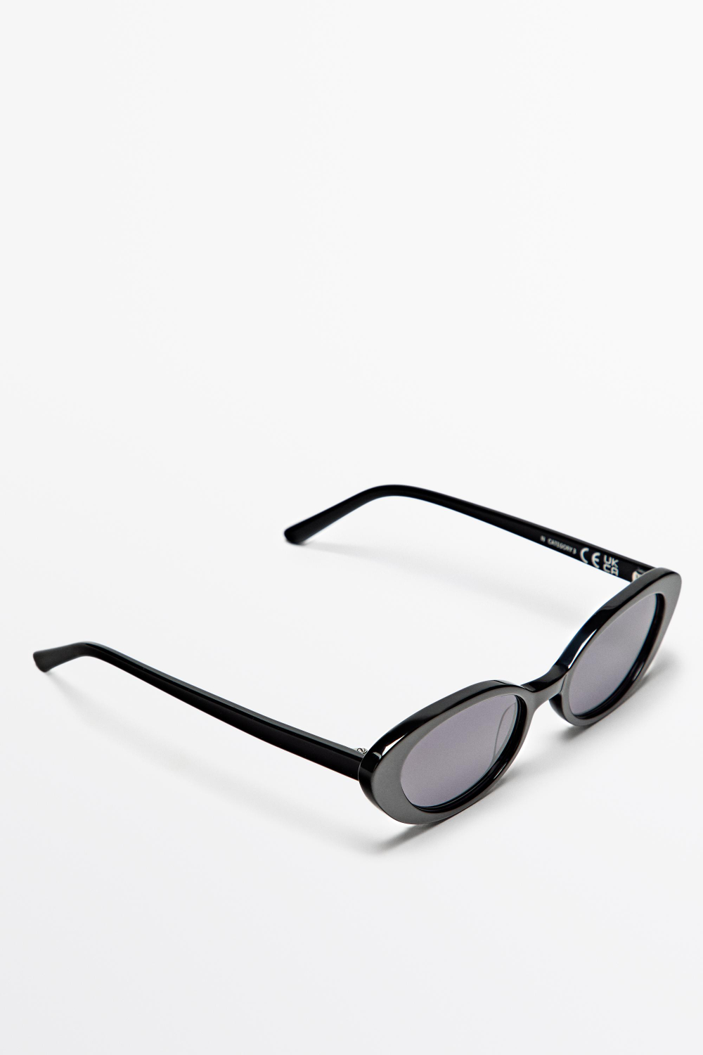 Massimo Dutti Узкие солнцезащитные очки, черный