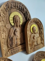 Освященная Икона «Господь Вседержитель» из дуба 25.5х19 см