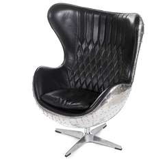 Кресло Egg Aviator, черная кожа